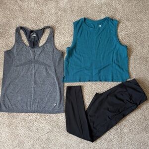 Old Navy Active Gray Tank, crop Top and Avia Yoga Dance Active Leggings